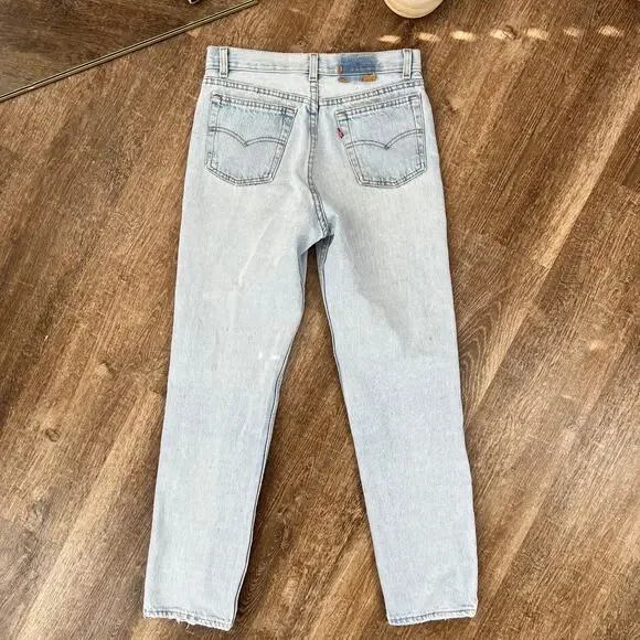 Vintage Levi's 701 High Waisted Light Wash Straight Jeans Button Fly - Picture 3 of 10